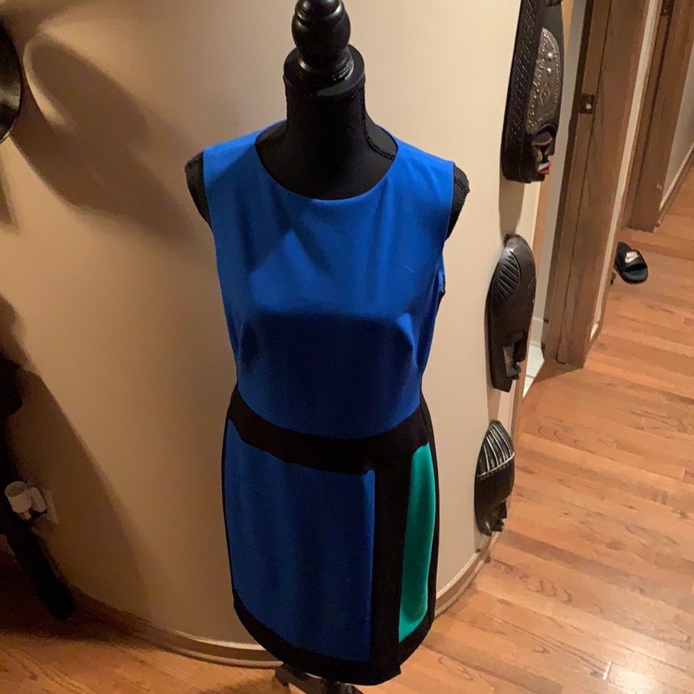 Ralph Lauren Sz8 W Dress Blue Black Green
